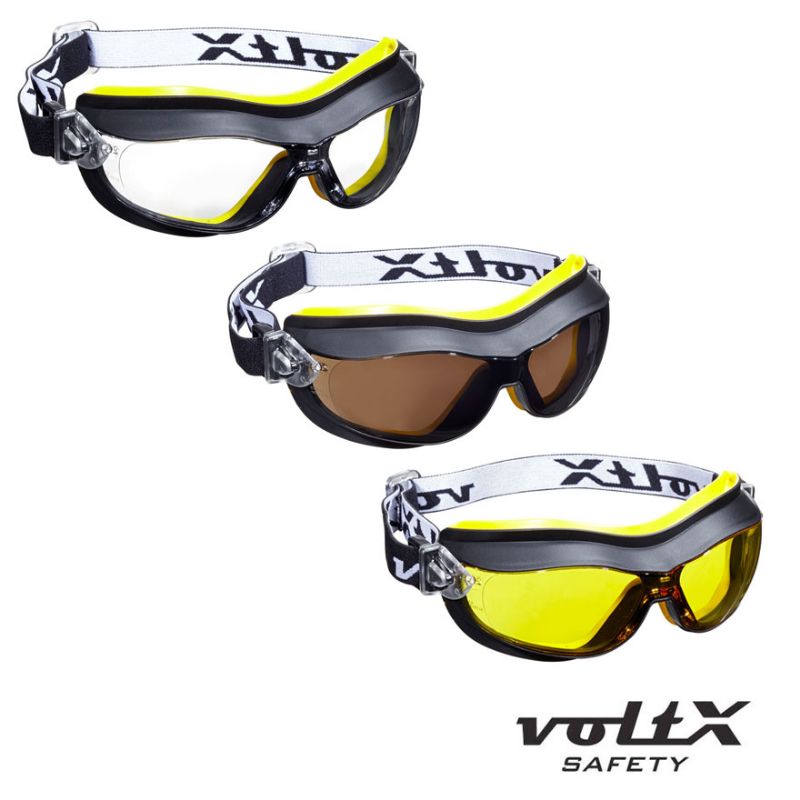 Con revestimiento antiempañamiento Gafas de seguridad bifocales compactas y ventiladas safety goggles Certificado CE EN166FT voltX DEFENDER AMARILLO +1.0 